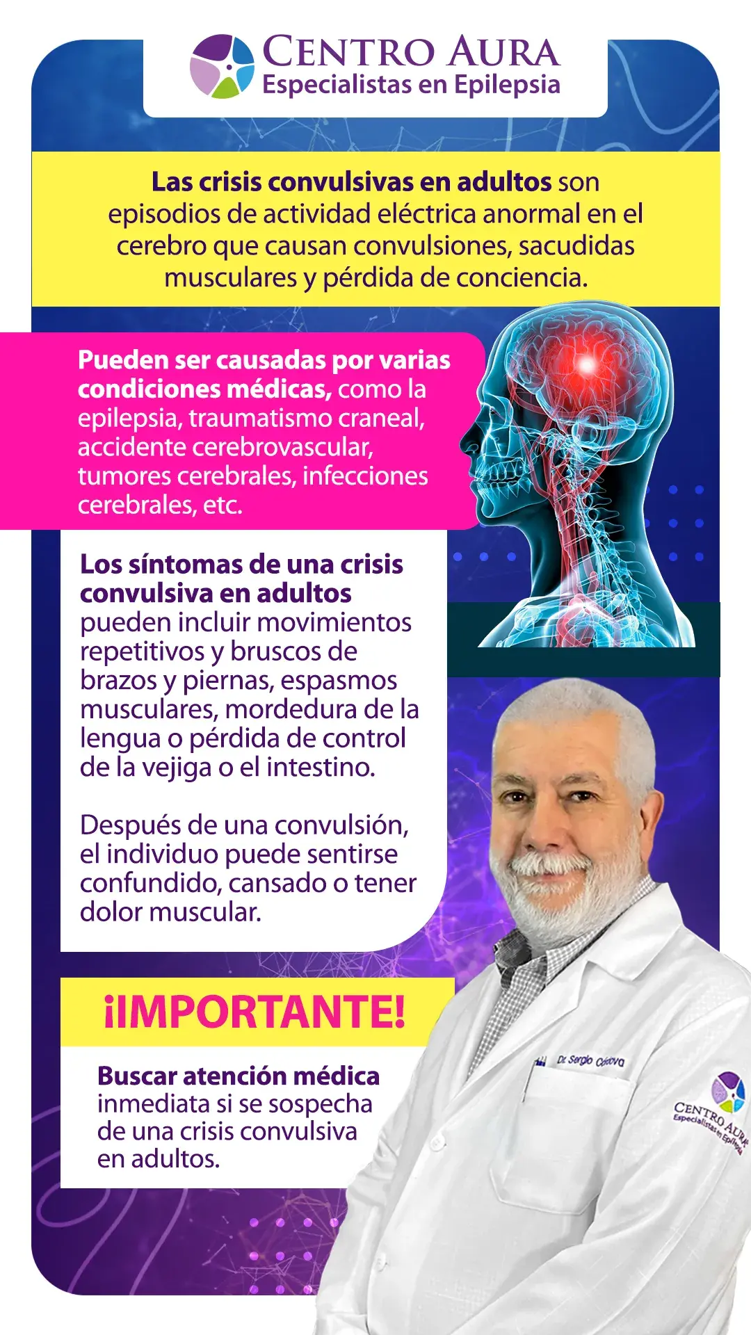 Las crisis convulsivas en adultos son una actividad eléctrica anormal del cerebro