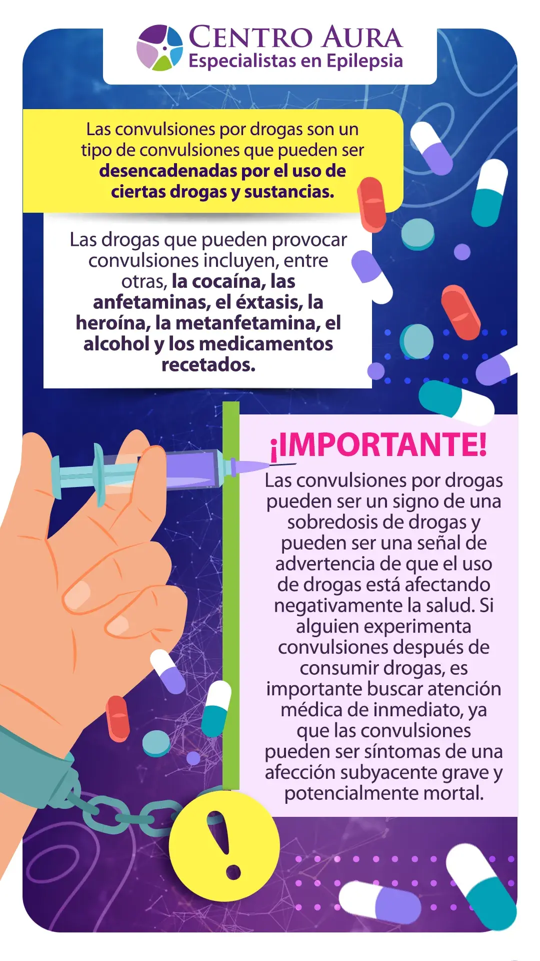 Las convulsiones por drogas se desencadenan por el uso de ciertas drogas y sustancias.