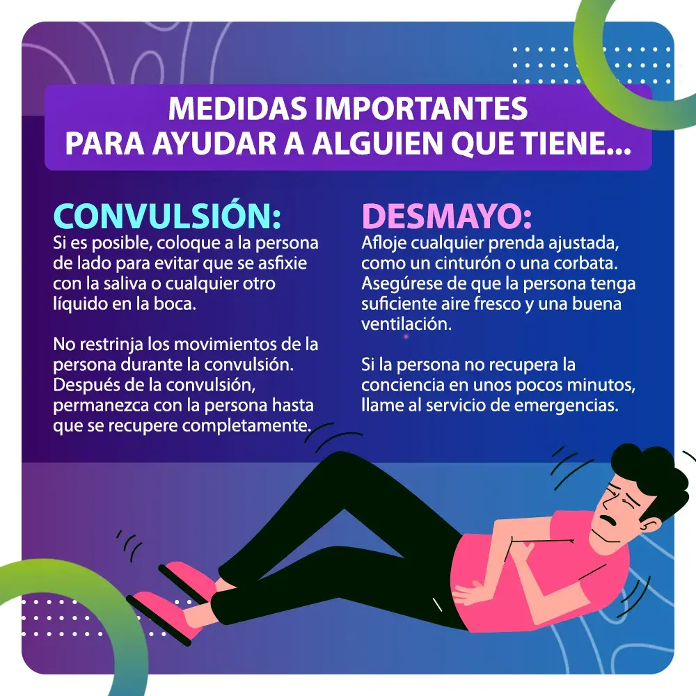 Existen diversas medidas de cuidados cuando una persona presenta una convulsión o un desmayo