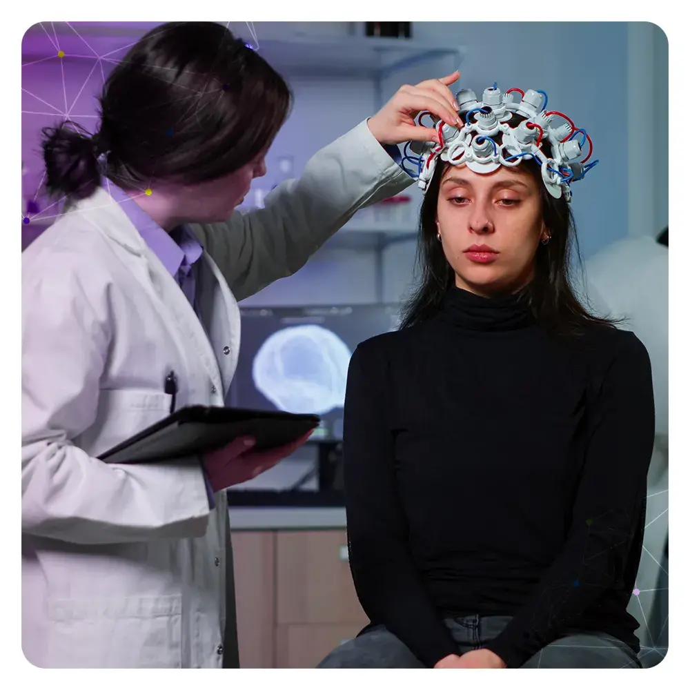 Electroencefalograma en una chica