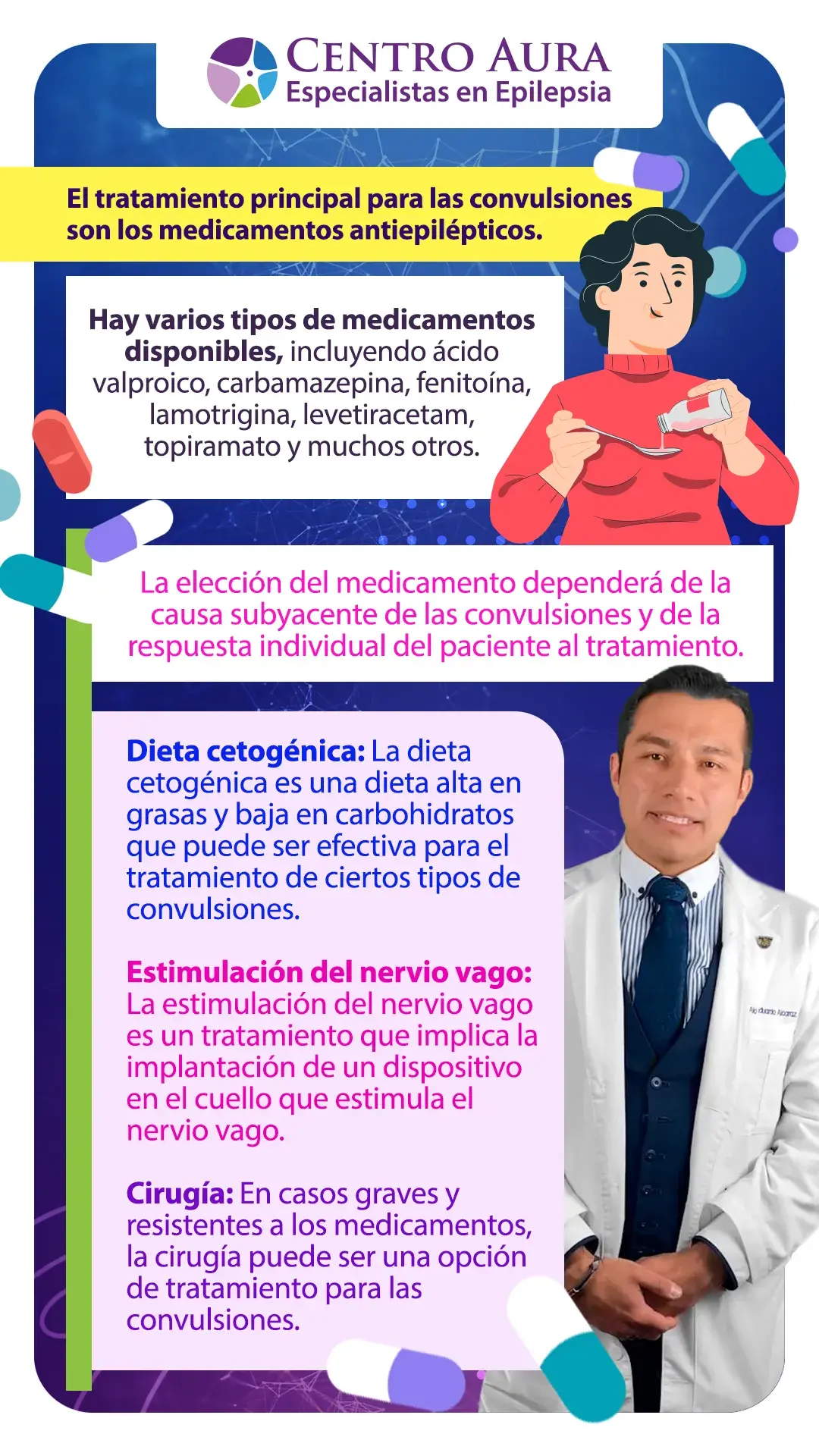 Tratamientos para las convulsiones (dieta cetogénica, estimulación del nervio vago, cirugía)