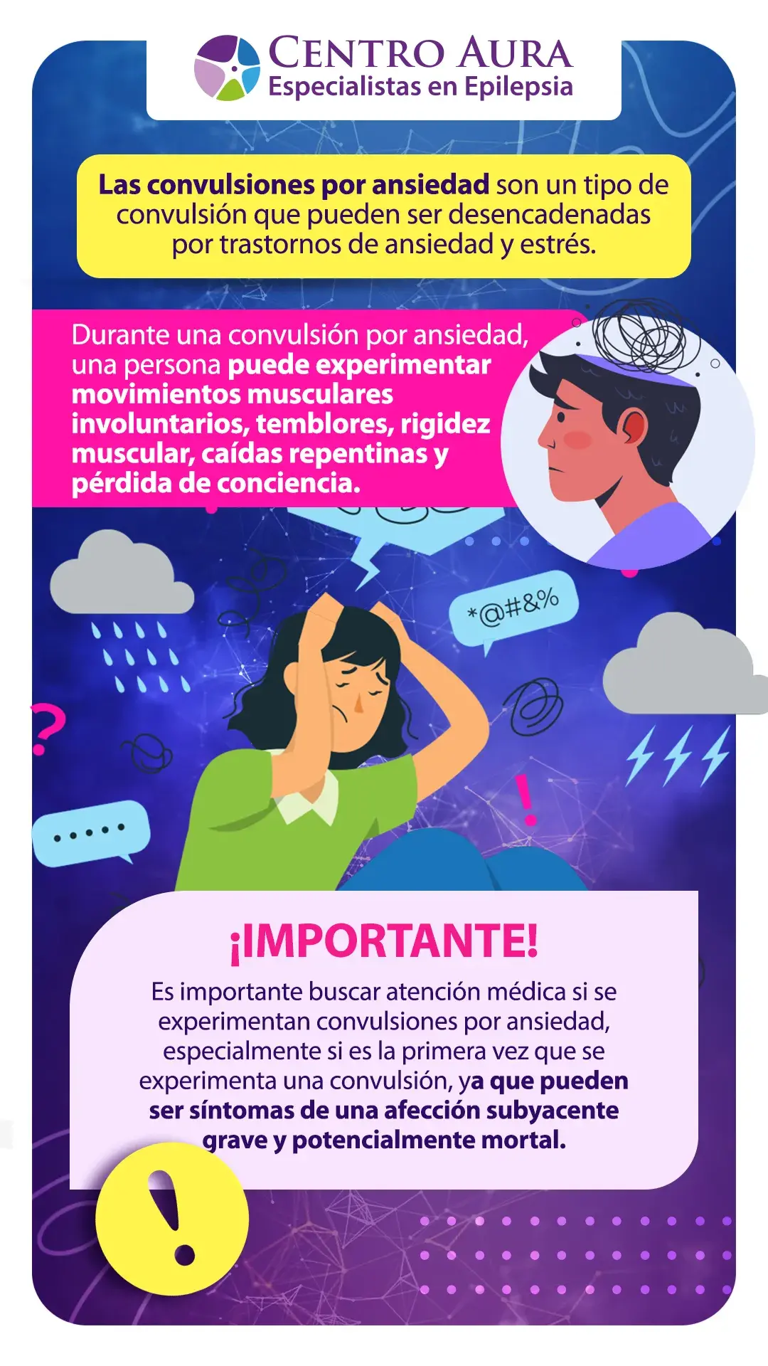 Las convulsiones por ansiedad se desencadenan por un trastorno de ansiedad y estrés.